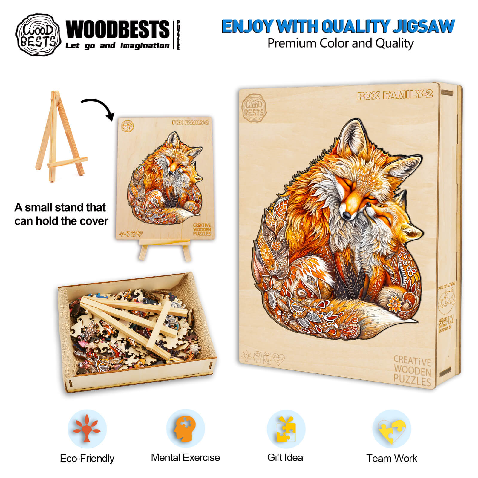 Flash Sale⚡ FOX FAMILY-2 Wooden Jigsaw Puzzle