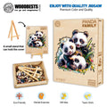 Panda Family wooden jigsaw puzzle featuring playful pandas, eco-friendly design for mental exercise and teamwork.