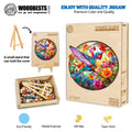 Stained Glass Hummingbird-2 wooden jigsaw puzzle with vibrant colors and eco-friendly packaging, promoting mental exercise and teamwork.