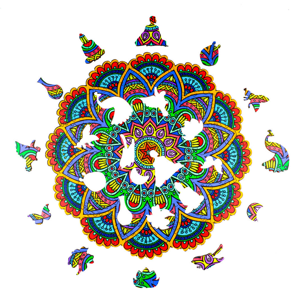 Flower Mandala Wooden Jigsaw Puzzle