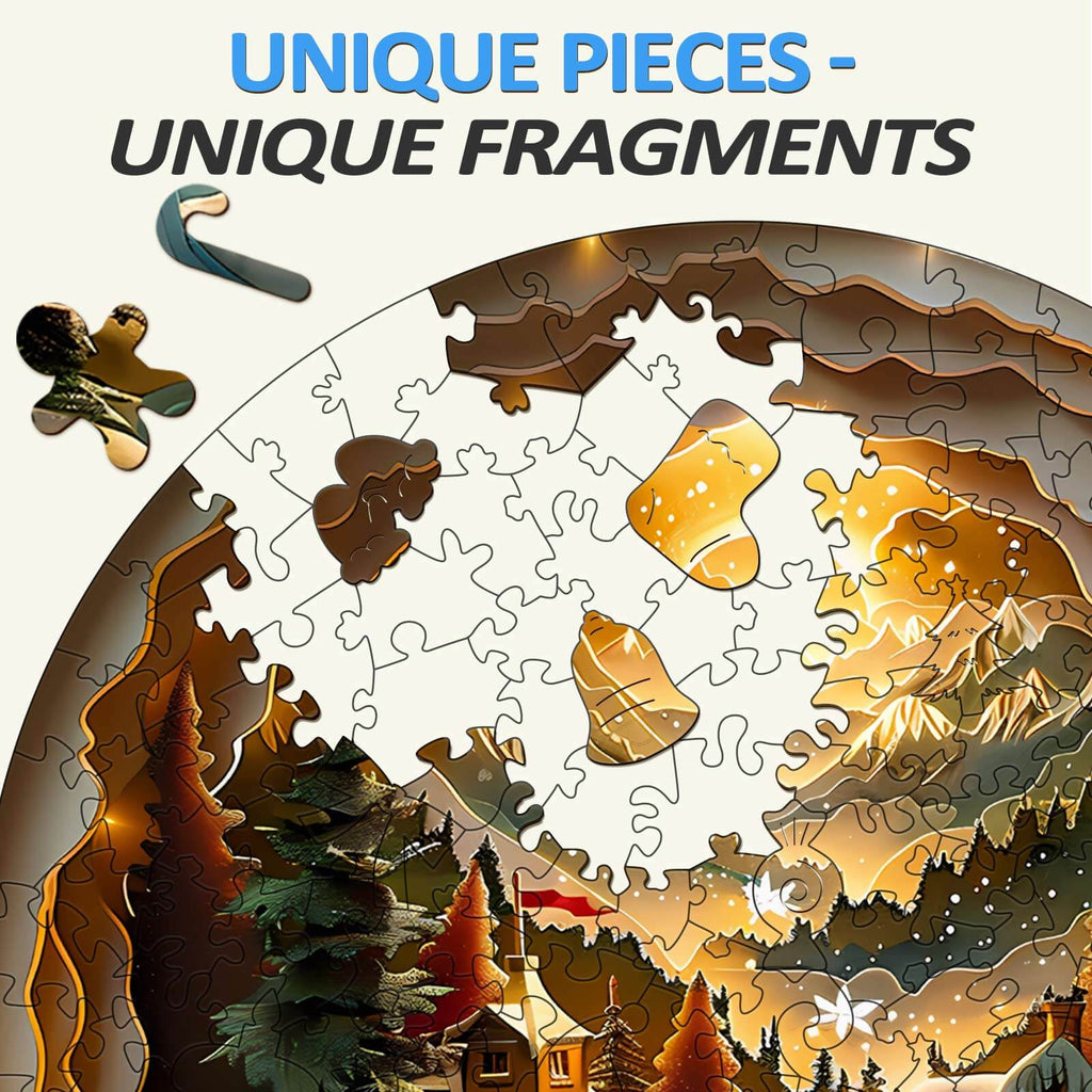 3D Christmas Village-2 Wooden Jigsaw Puzzle