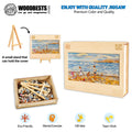 By The Sea jigsaw puzzle by Diana Malivani, featuring vibrant artwork, eco-friendly materials, and a stand for easy display.