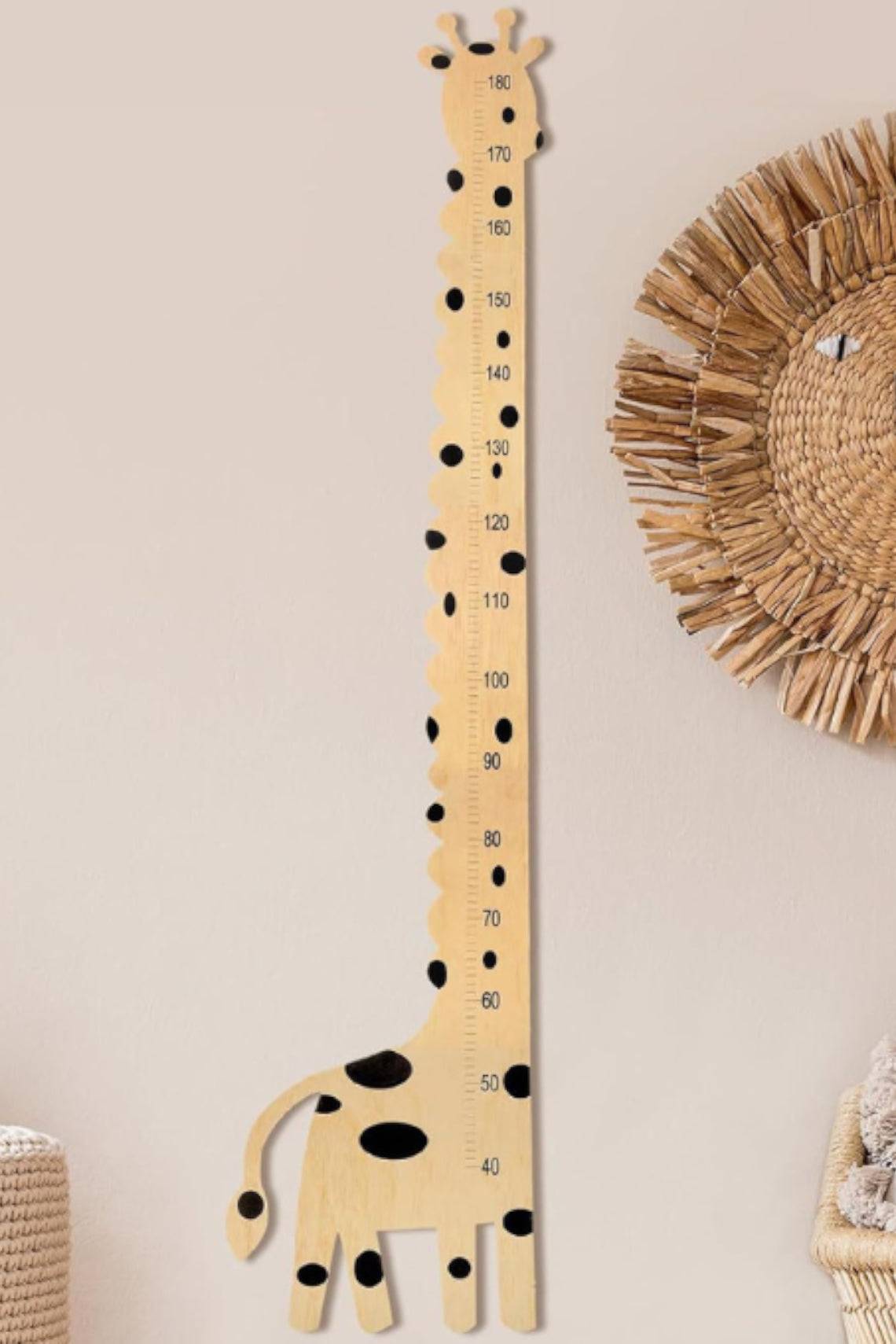 Wooden Giraffe Growth Chart Height Ruler for Kids