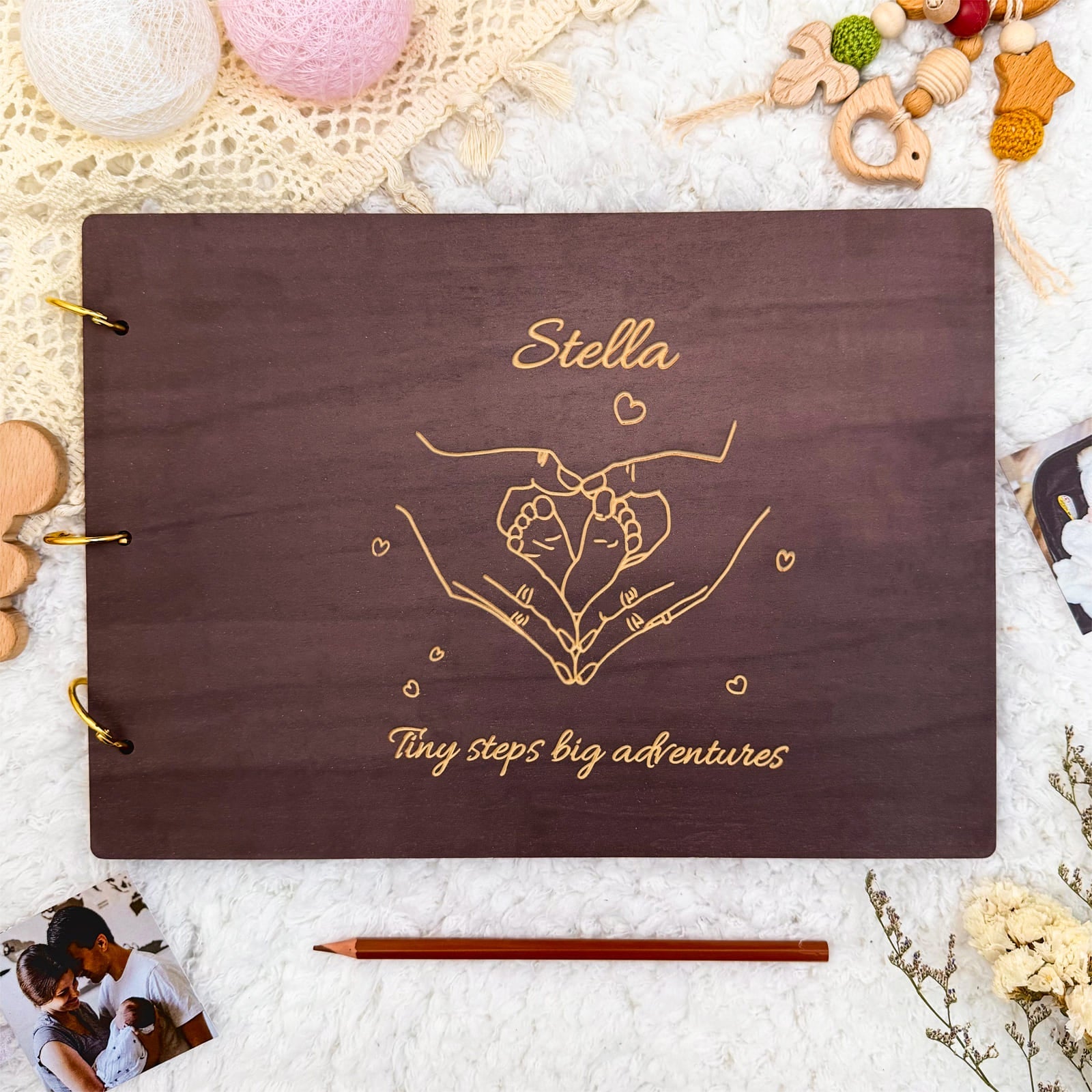 Personalized Baby Photo Album - Baby Keepsake Album