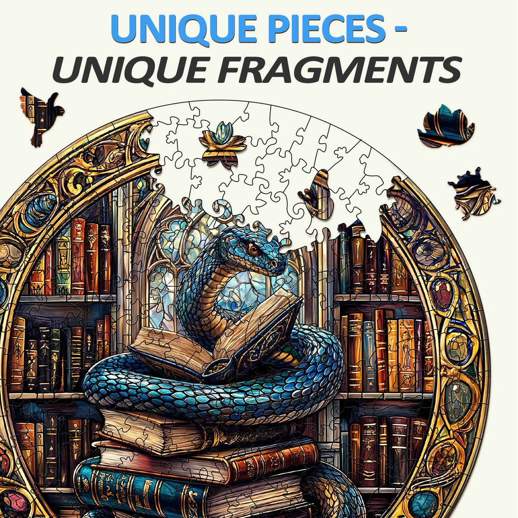 Magic Library Snake Wooden Jigsaw Puzzle