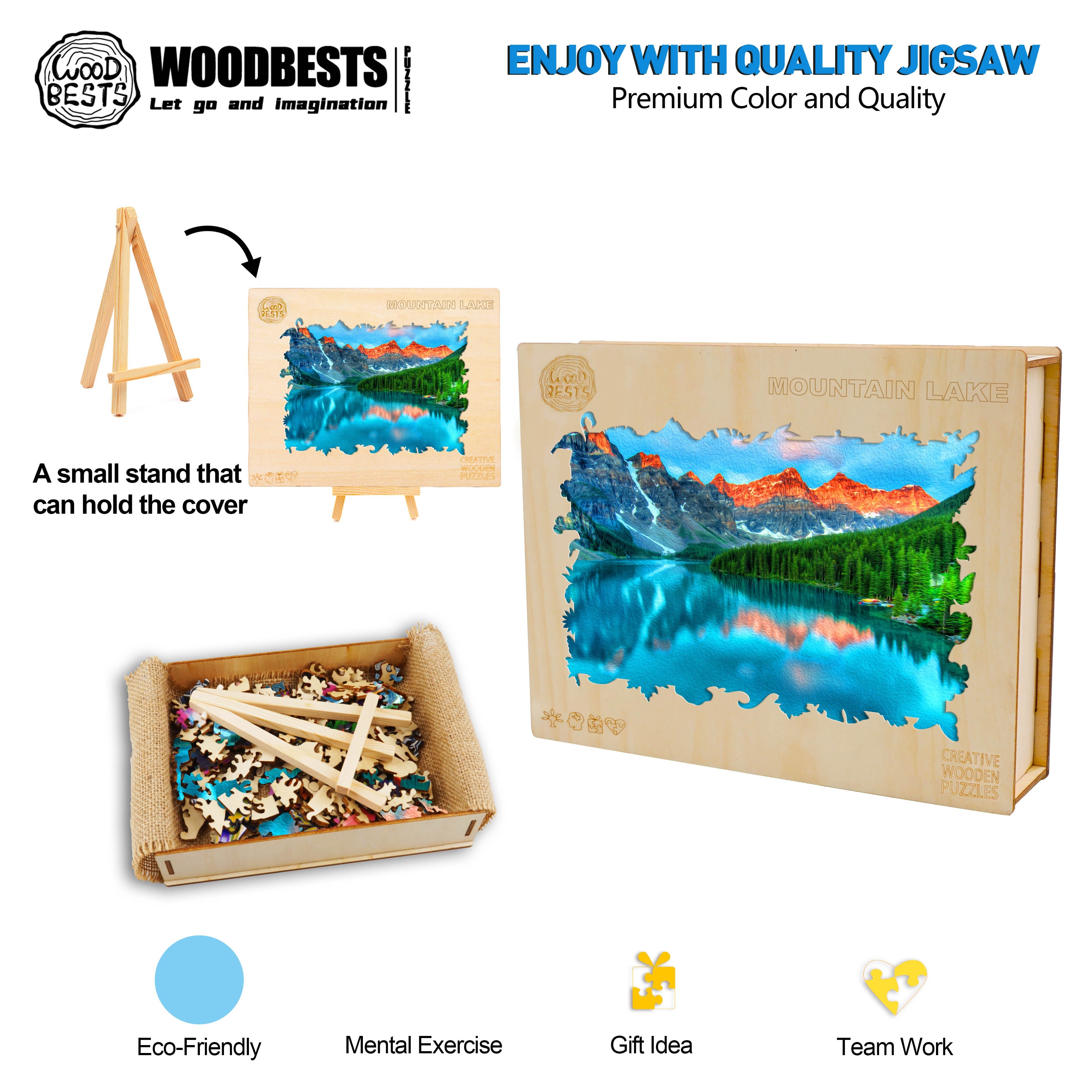 Mountain Lake Wooden Jigsaw Puzzle