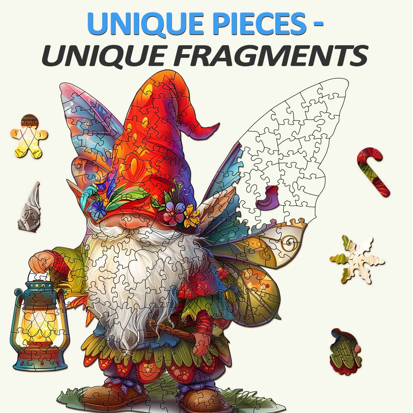 Christmas Gnome Wooden Jigsaw Puzzle