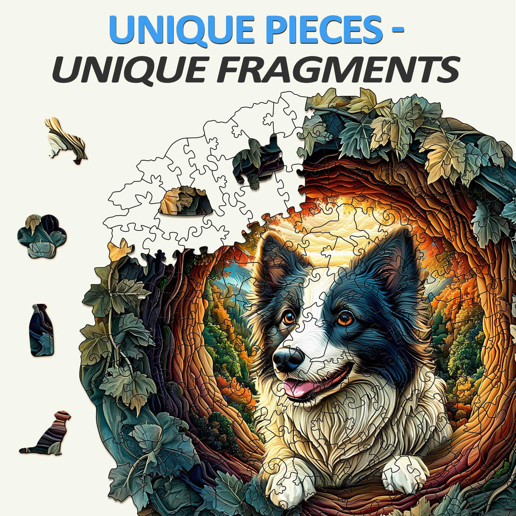 3D Border Collie Wooden Jigsaw Puzzle