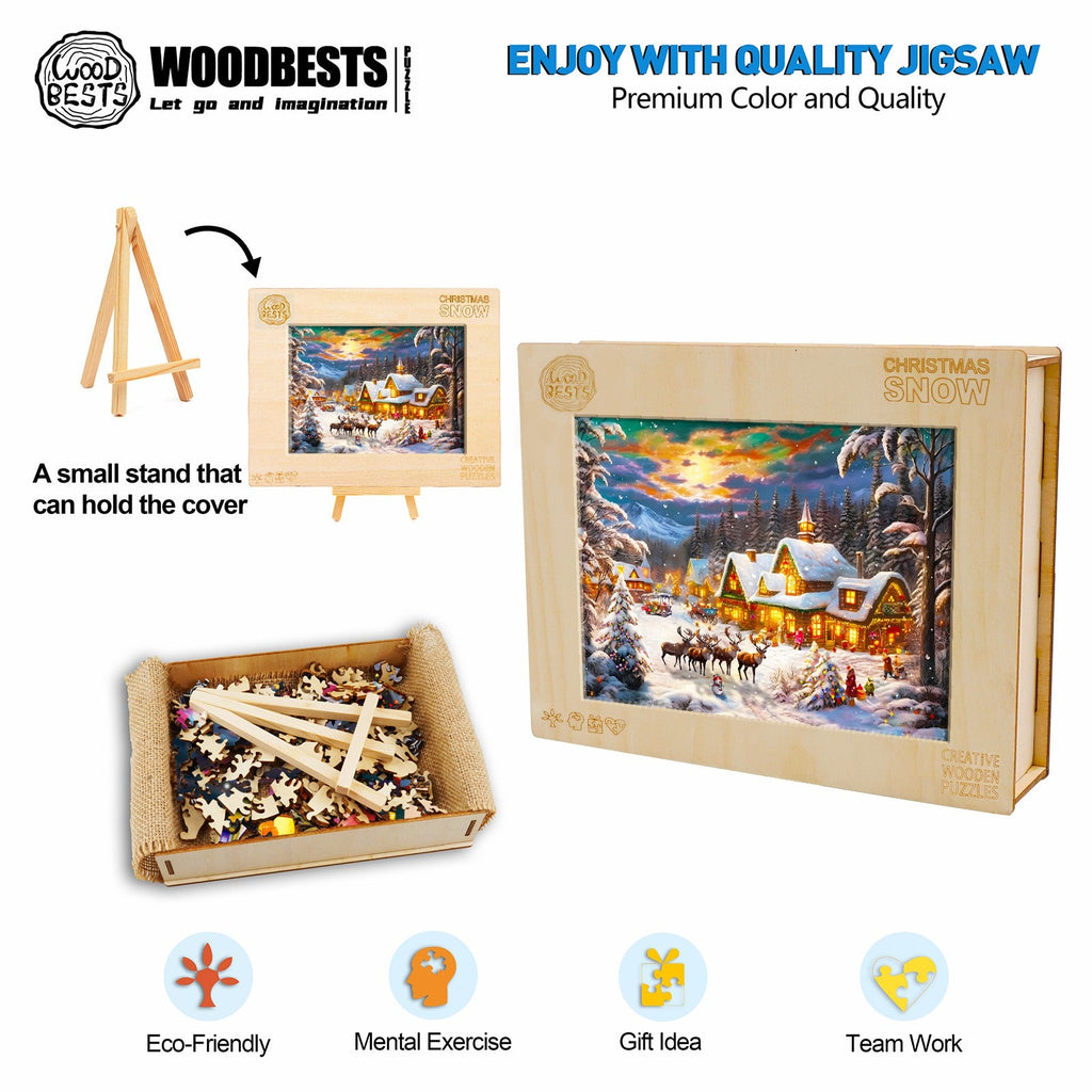 Christmas Snow Wooden Jigsaw Puzzle
