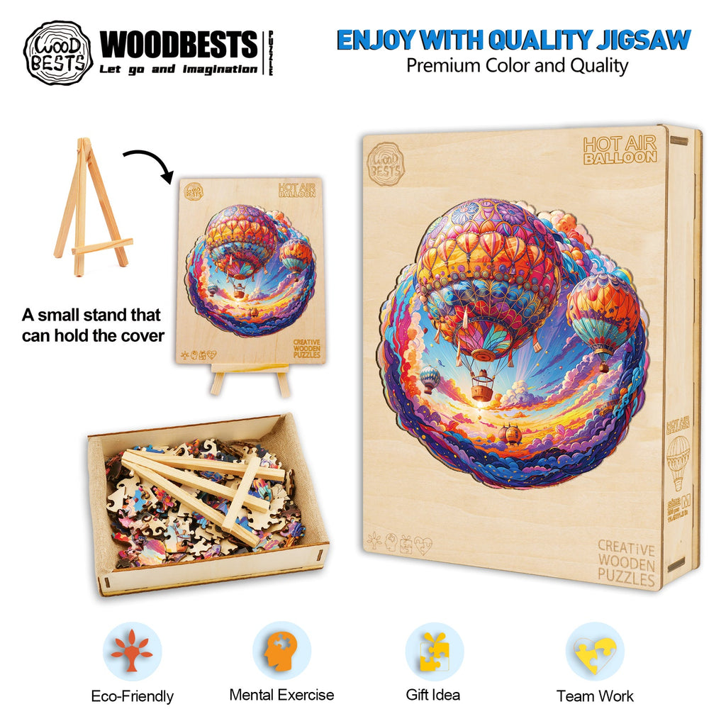 Hot Air Balloon Wooden Jigsaw Puzzle