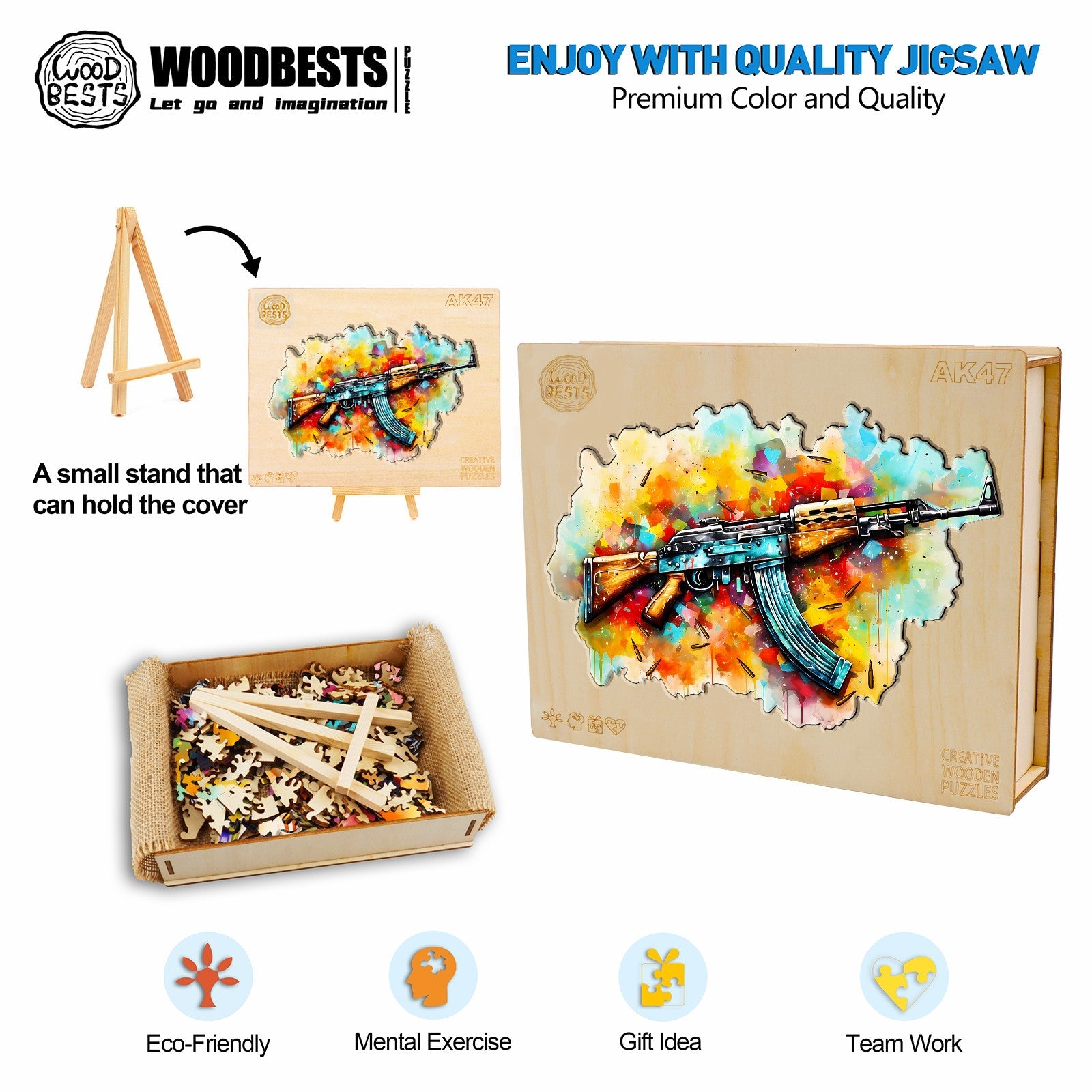 AK47 Wooden Jigsaw Puzzle