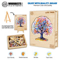 Life Tree Wooden Jigsaw Puzzle with colorful design, featuring eco-friendly pieces for mental exercise and teamwork.