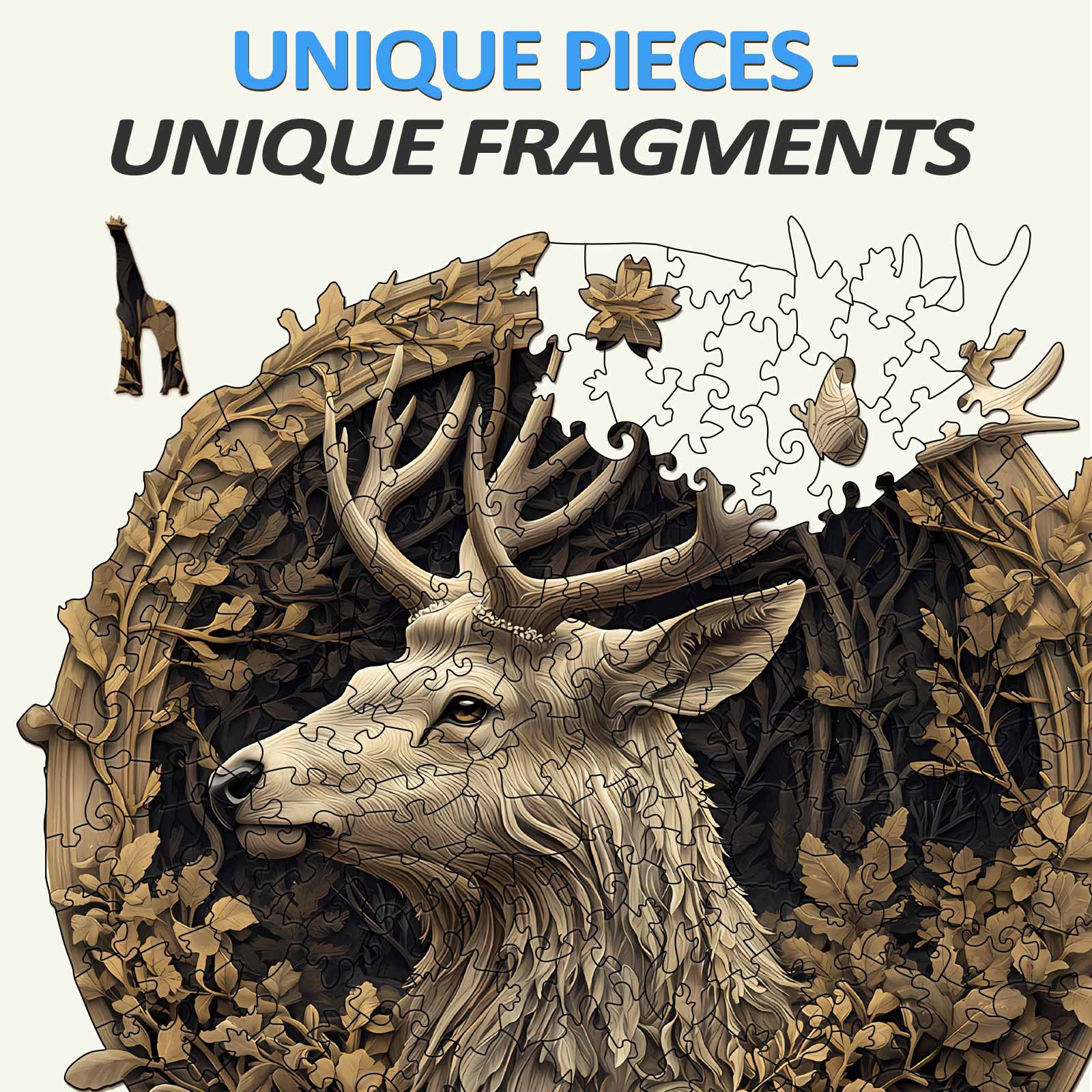 3D Deer Wooden Jigsaw Puzzle