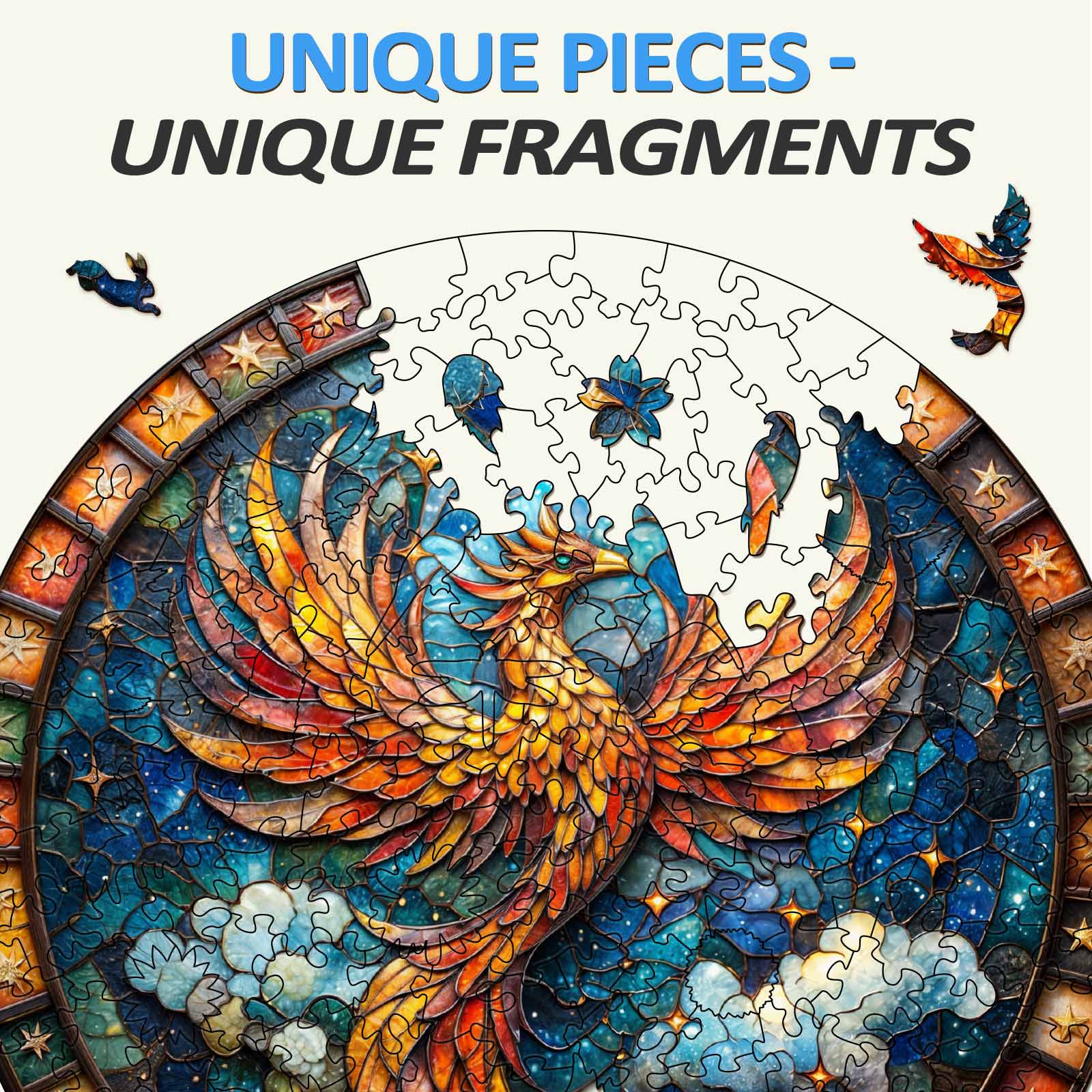 Starry Sky Phoenix Wooden Jigsaw Puzzle