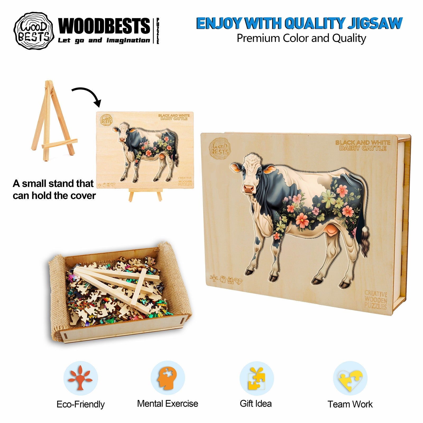 Dairy Cattle Wooden Jigsaw Puzzle