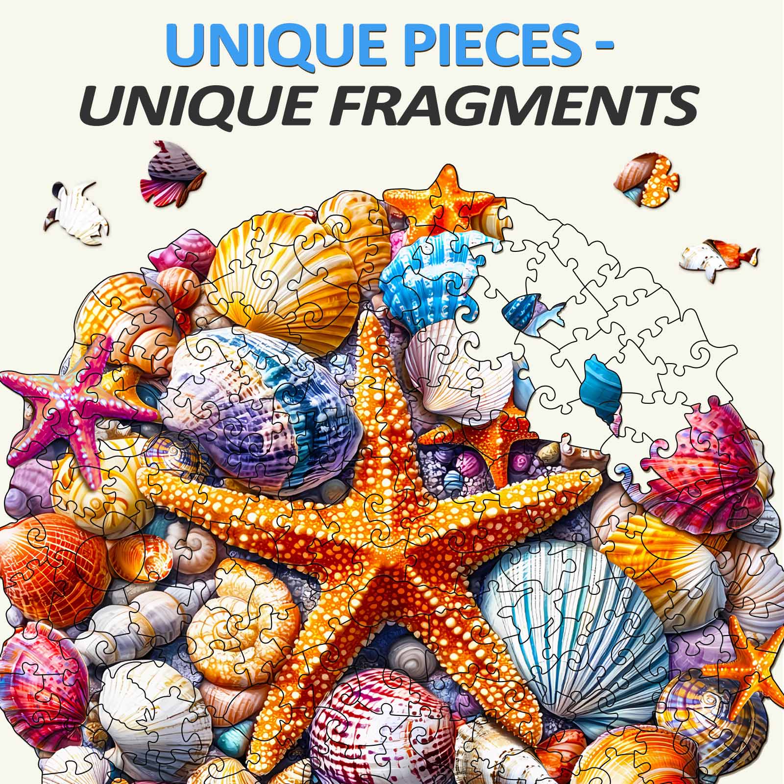 Colorful Shells Wooden Jigsaw Puzzle