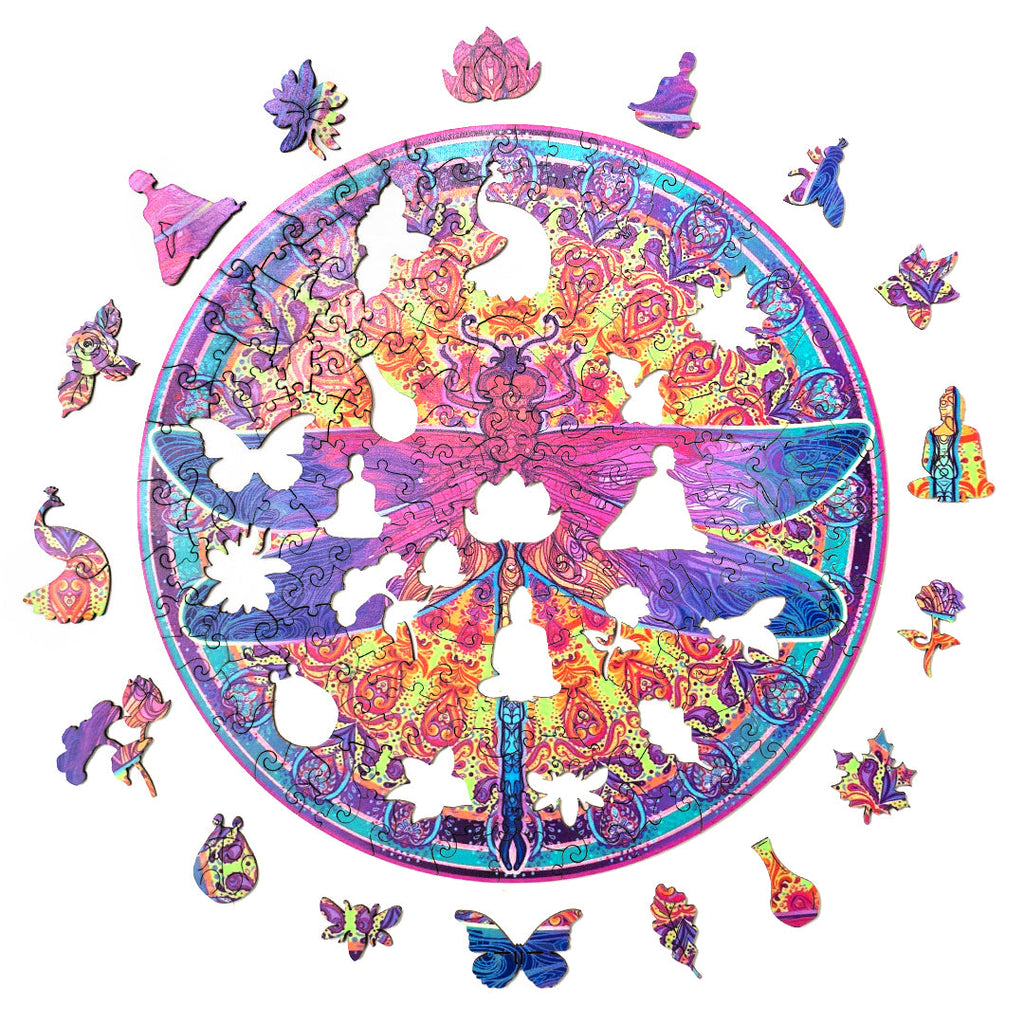 Mandala Dragonfly 2 Wooden Jigsaw Puzzle