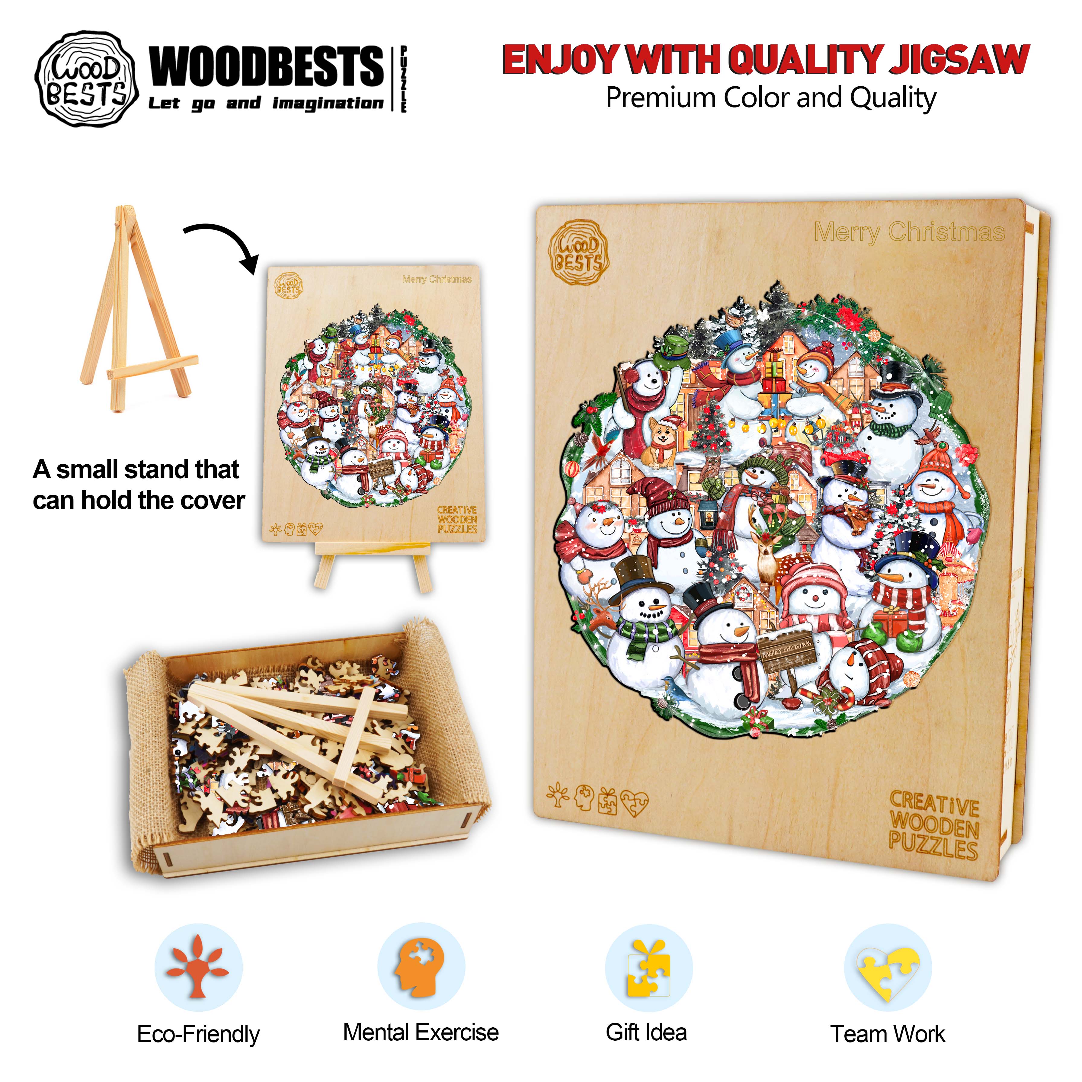 Merry Christmas Wooden Jigsaw Puzzle