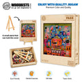 Premium jigsaw puzzle 'This Shall Pass' by Shirin Moarefi, featuring colorful wooden pieces for creative fun.