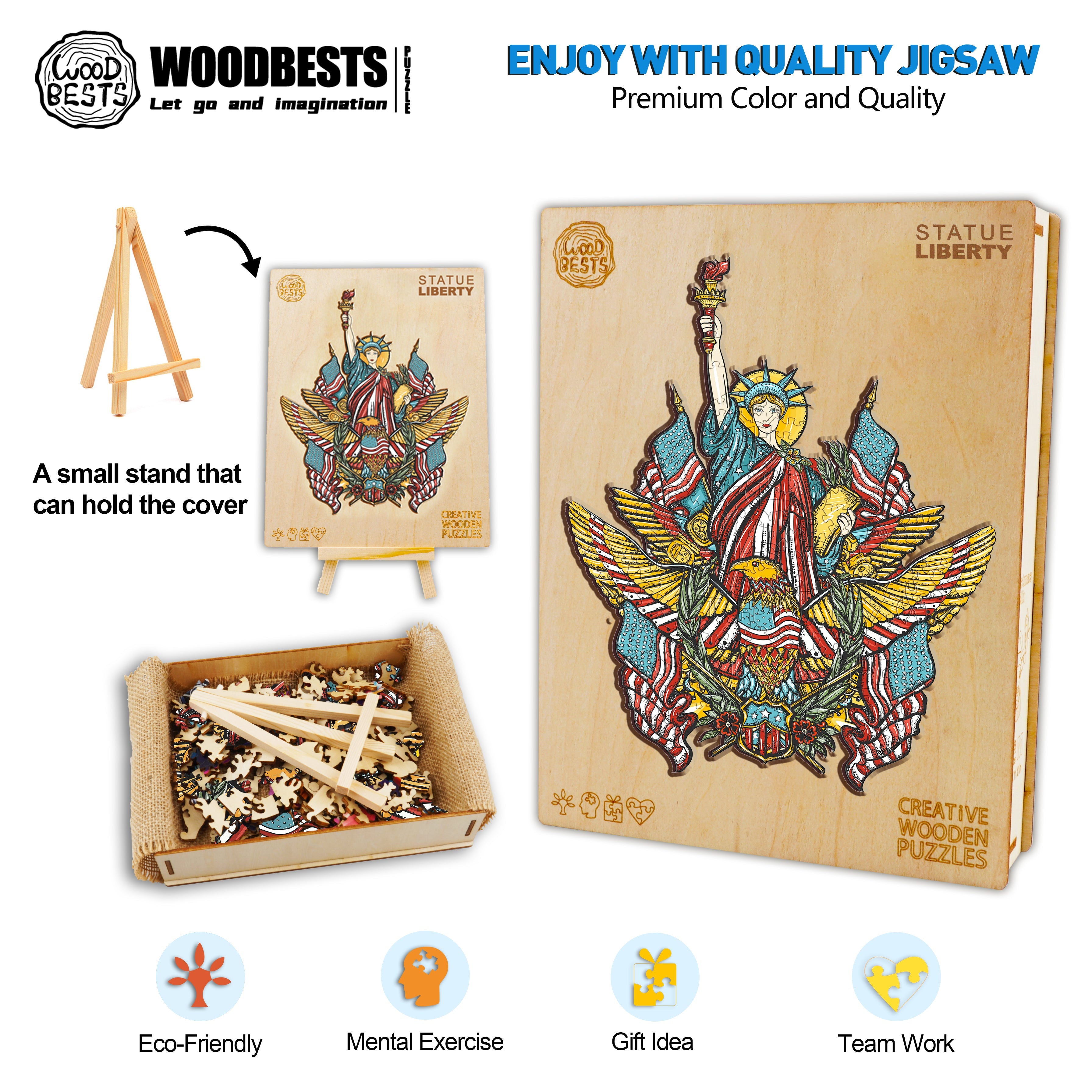 Statue Liberty Wooden Jigsaw Puzzle