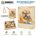 Summer Bulldog-1 wooden jigsaw puzzle featuring a colorful bulldog design, promoting mental exercise and eco-friendliness.
