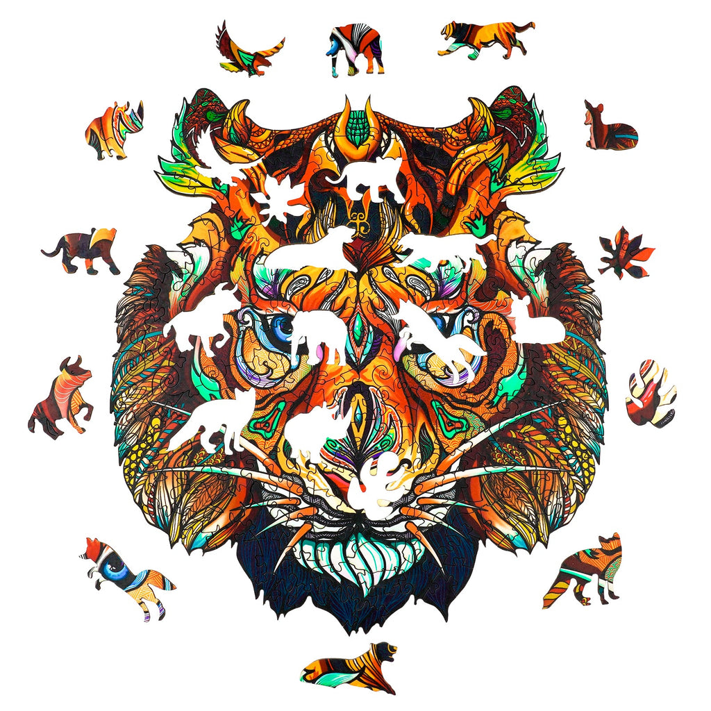 Invincible Tiger Wooden Jigsaw Puzzle