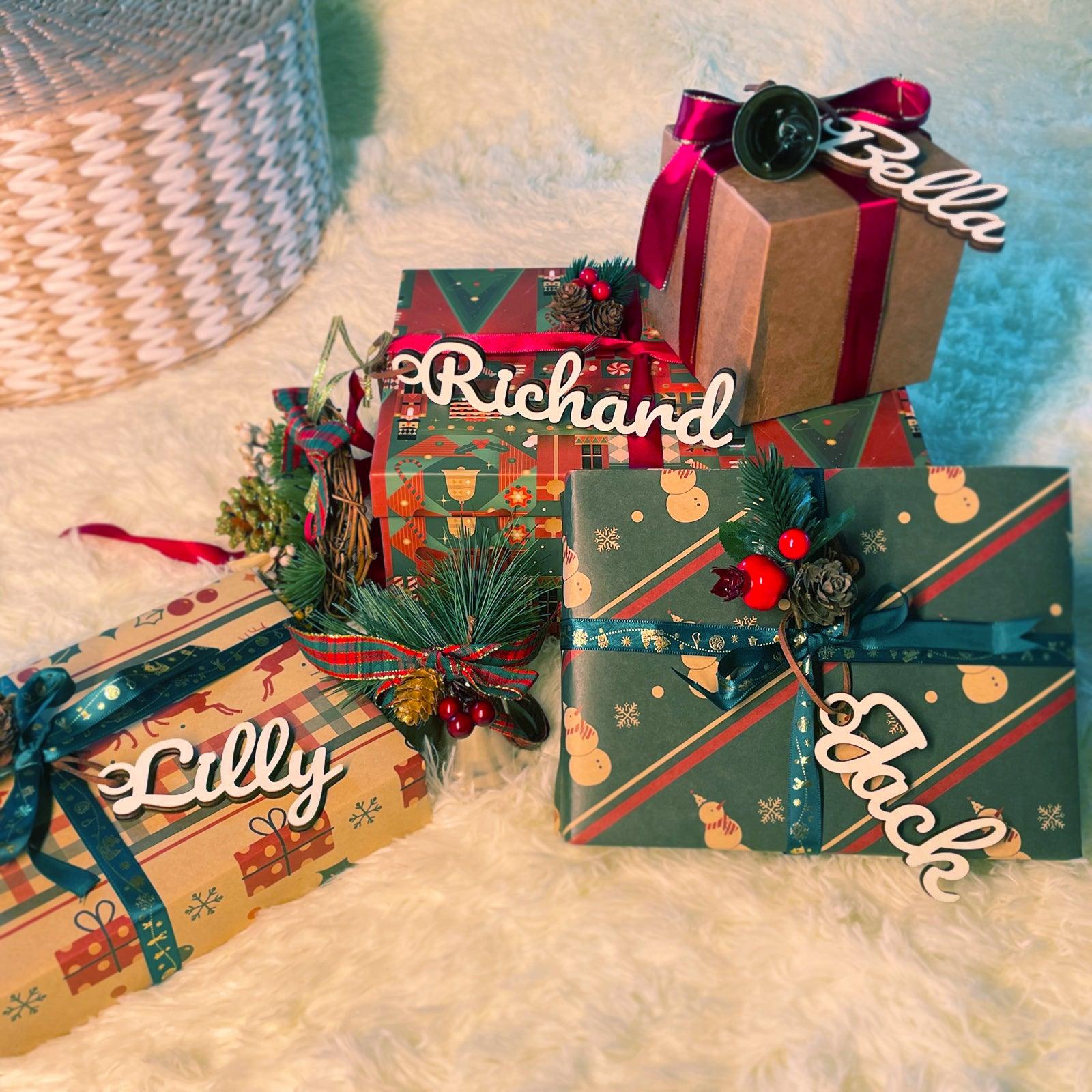 Gift Name Wood Tags Personalized Birthday Festival Gift Tags