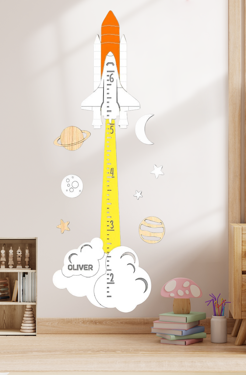 Personalized Wooden Rocket Growth Chart