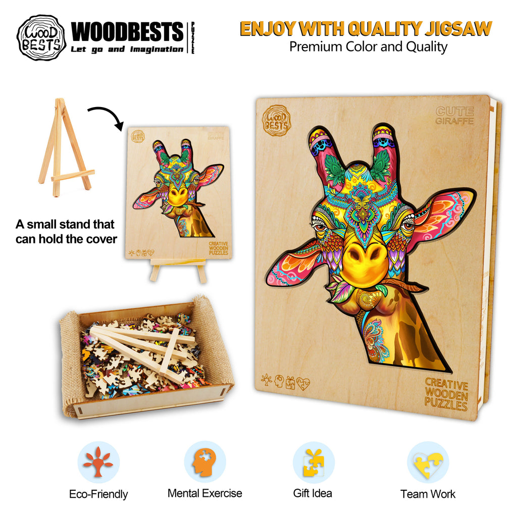 Cute Giraffe Wooden Jigsaw Puzzle