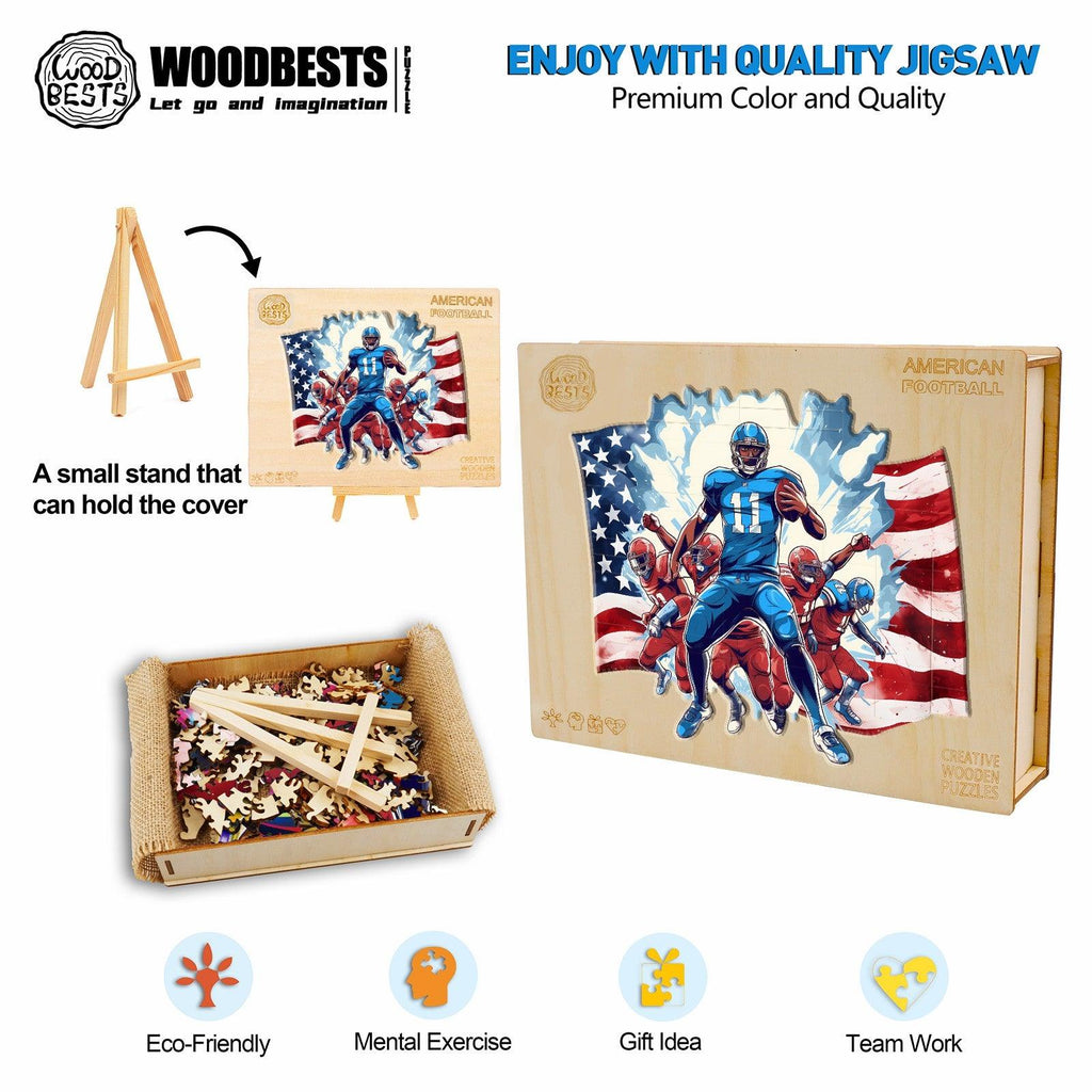 American Football Wooden Jigsaw Puzzle