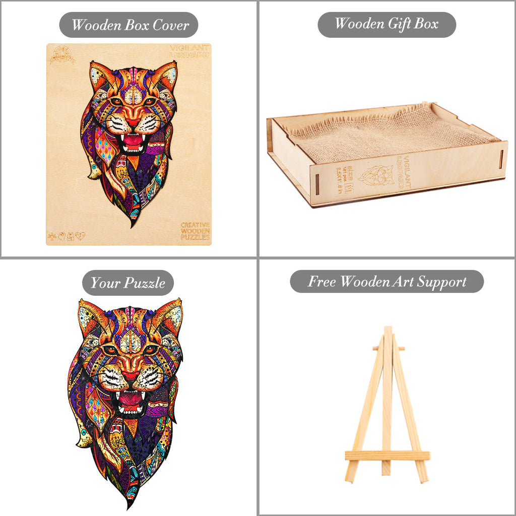 Vigilant Leopard Wooden Jigsaw Puzzle
