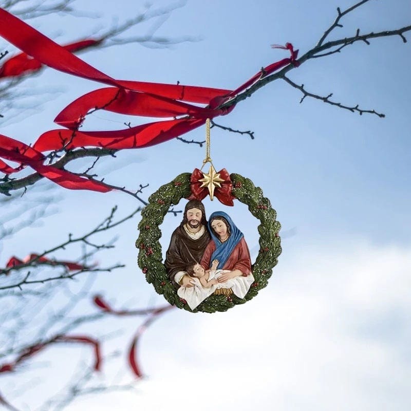 Jesus Birth Christmas Tree Pendant by Godisabove™