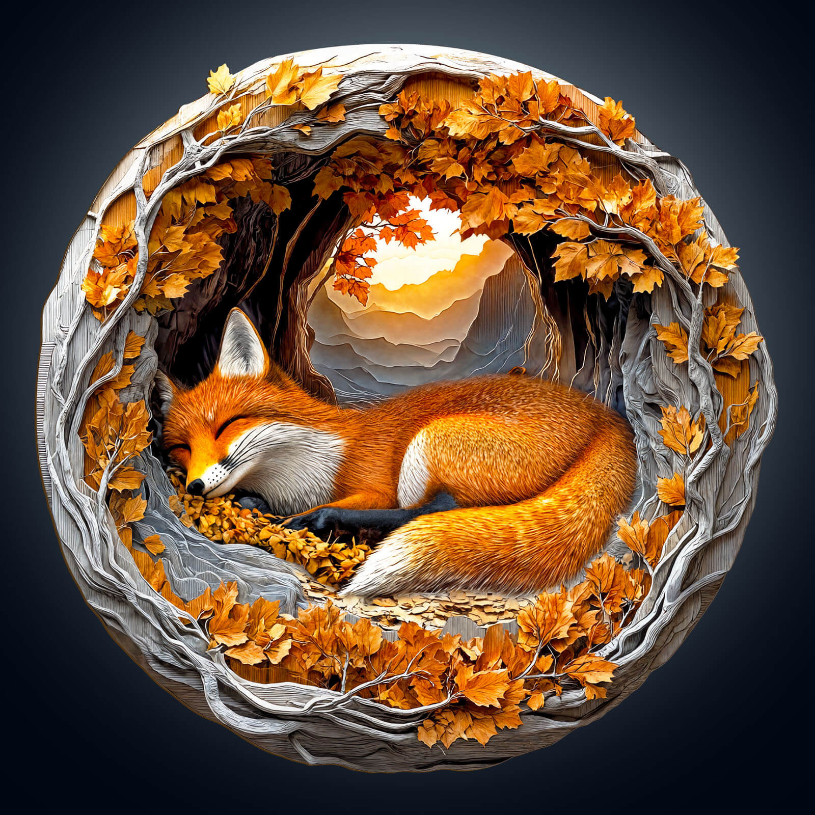 3D fox Wooden Jigsaw Puzzle