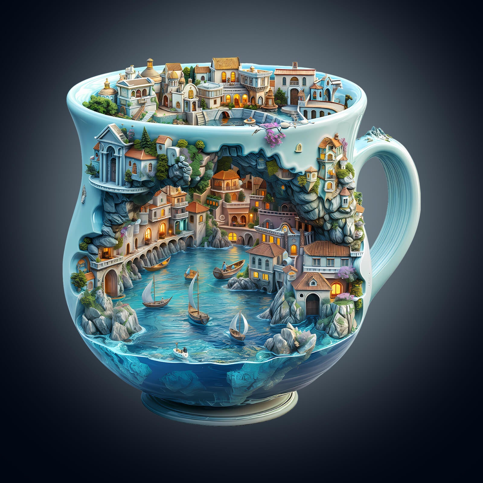 Seaside town Wooden Jigsaw Puzzle