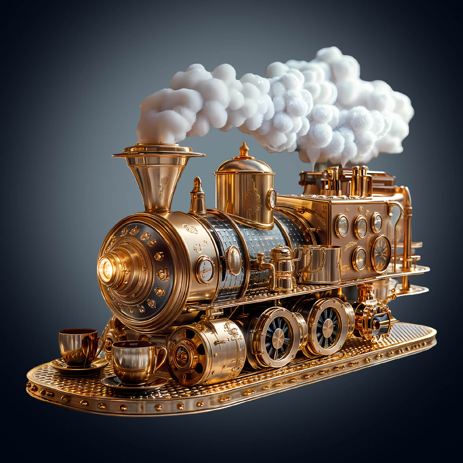 Train coffee machine Wooden Jigsaw Puzzle