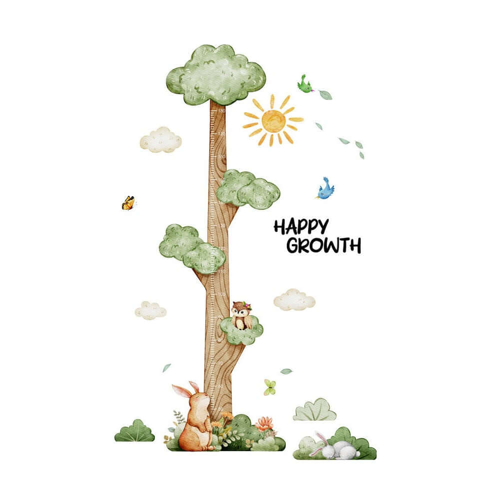 Whimsical Tree Growth Chart Wall Stickers