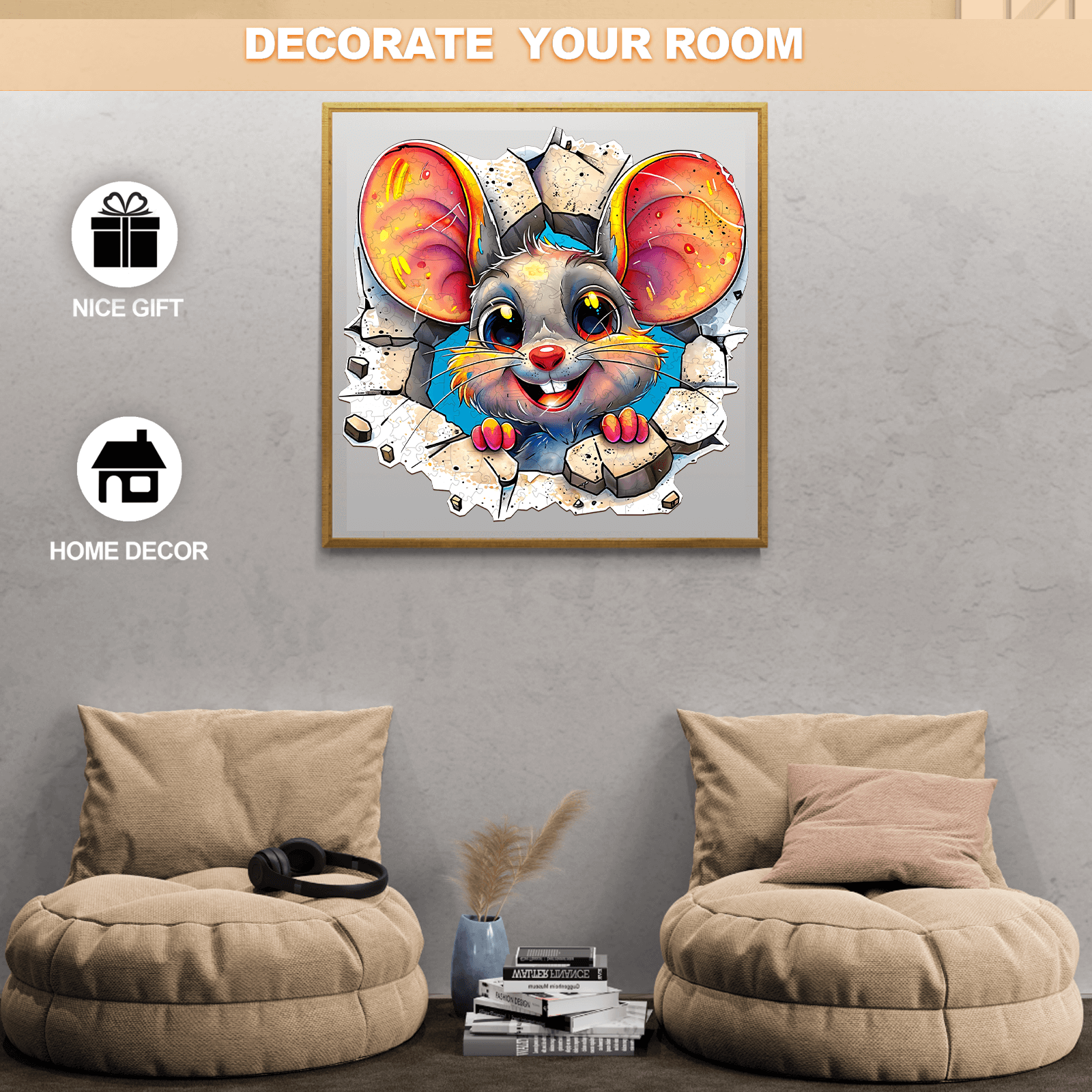 Wall Rat-1 Wooden Jigsaw Puzzle