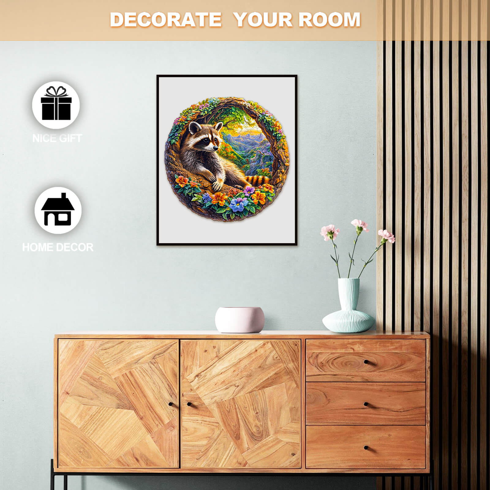 3D Raccoon Bliss Wooden Jigsaw Puzzle