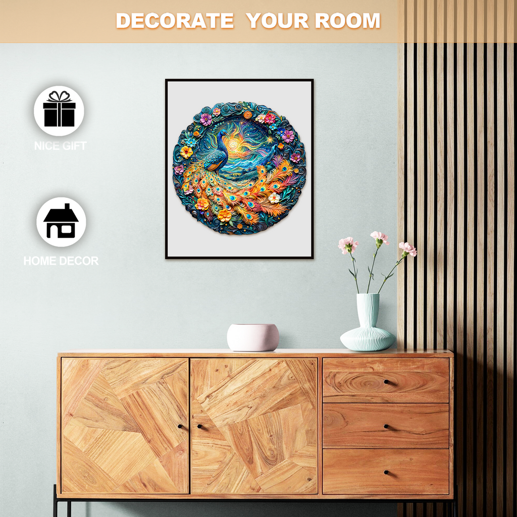 3D Aurora Peacock Wooden Jigsaw Puzzle