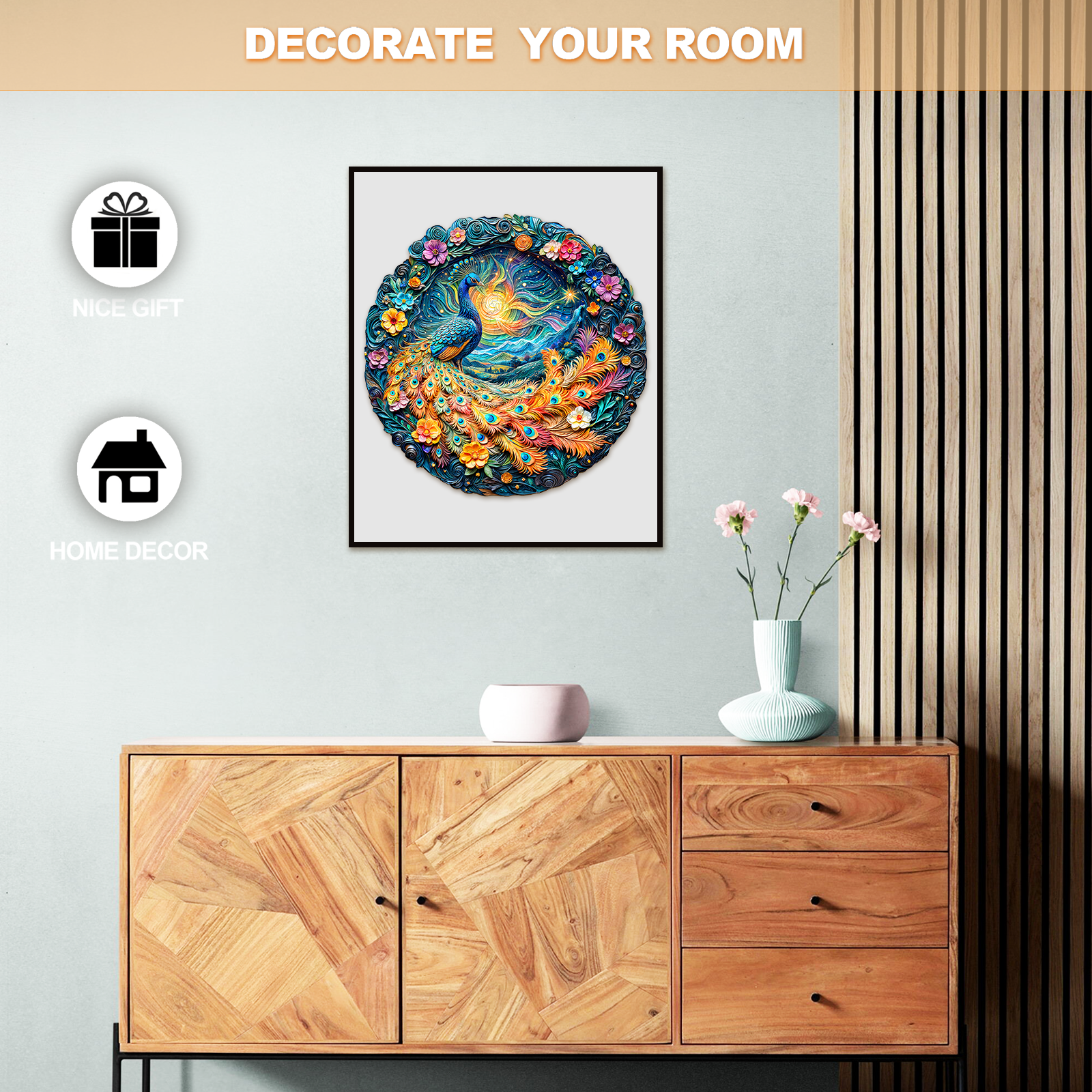 3D Aurora Peacock Wooden Jigsaw Puzzle