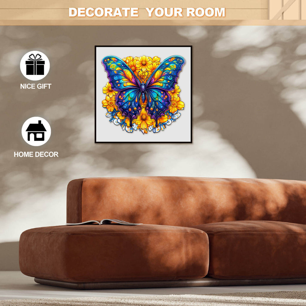 Morpho Butterfly Wooden Jigsaw Puzzle