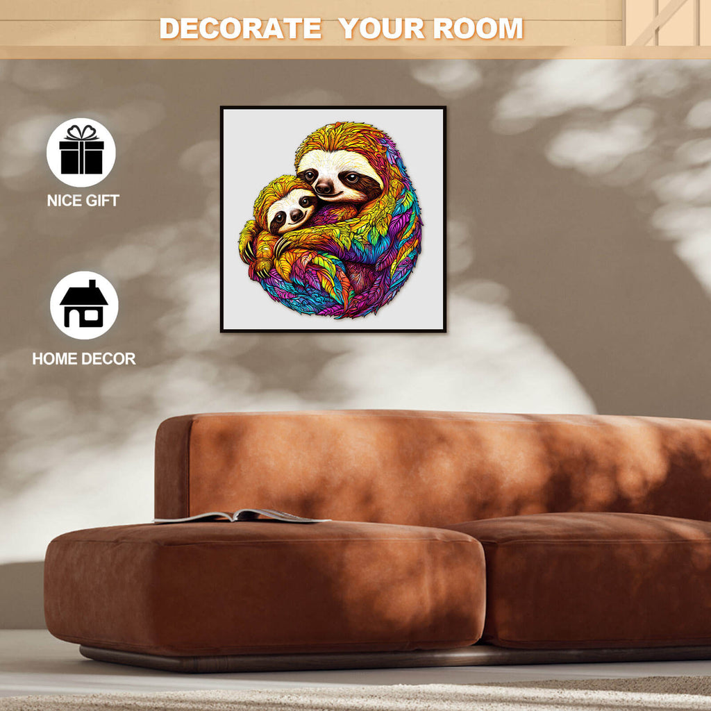 Parent-child Sloth Wooden Jigsaw Puzzle
