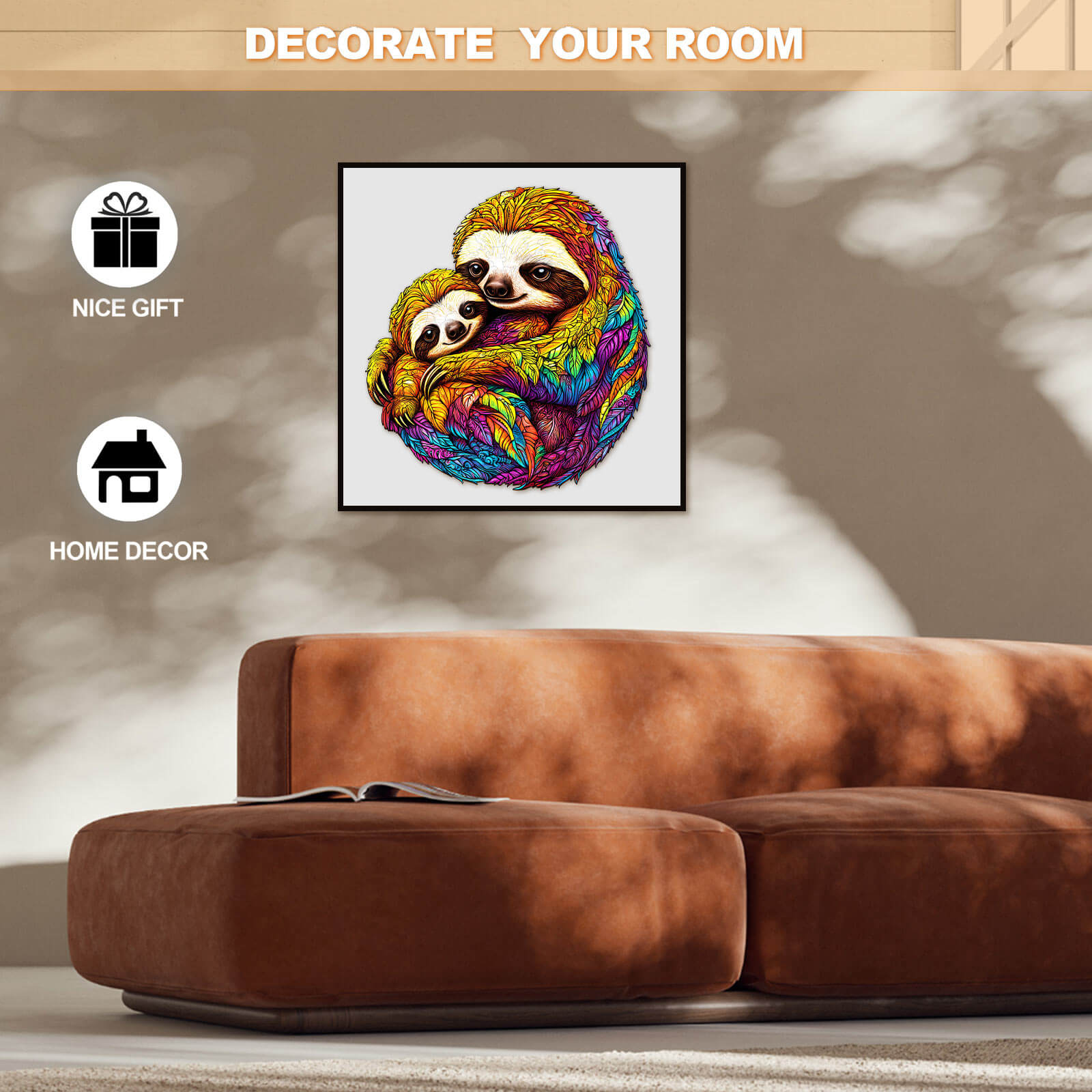 Parent-child Sloth Wooden Jigsaw Puzzle