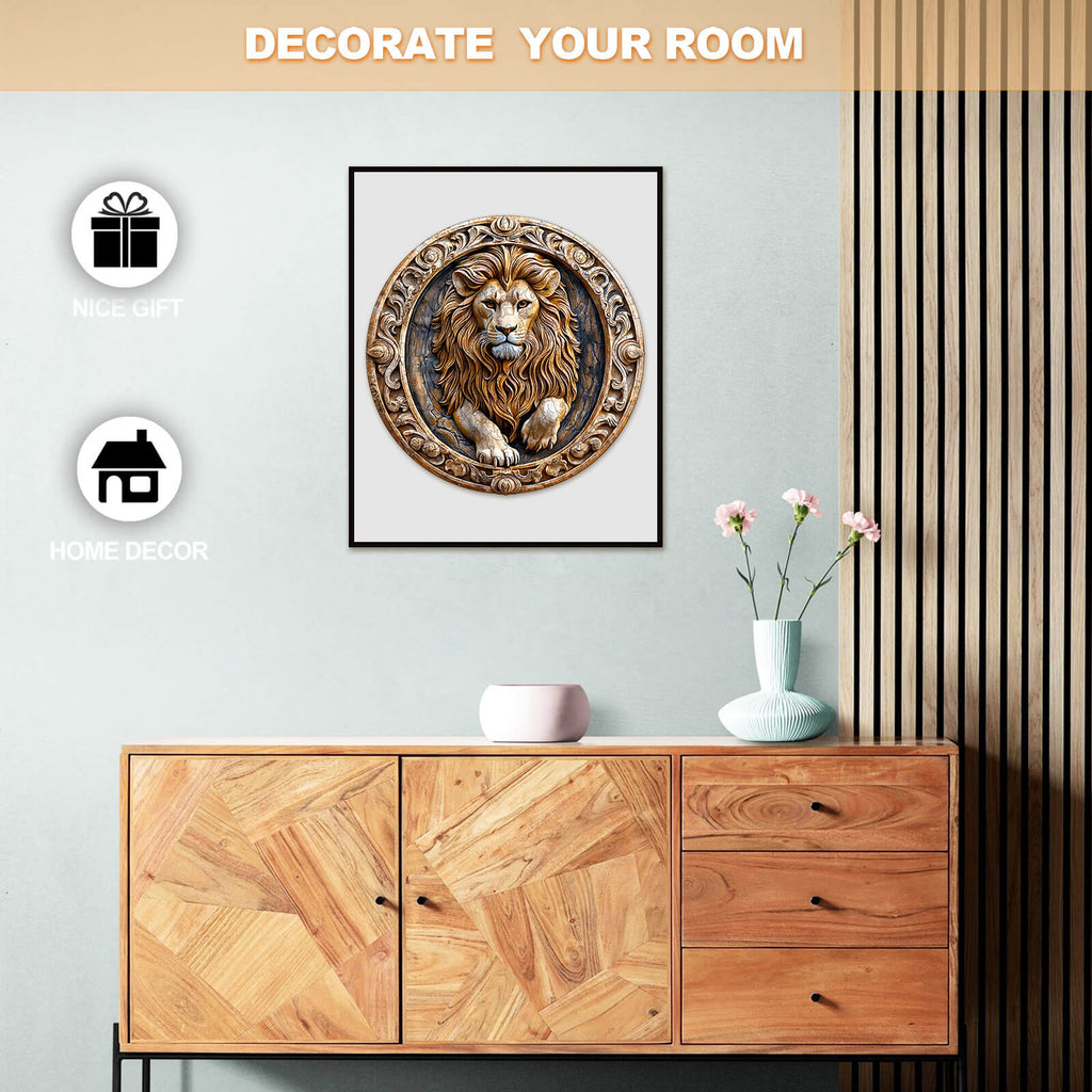 Sculpture Lion Wooden Jigsaw Puzzle