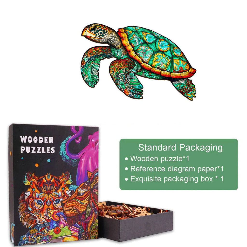 Mysterious Sea Turtle Wooden Jigsaw Puzzle