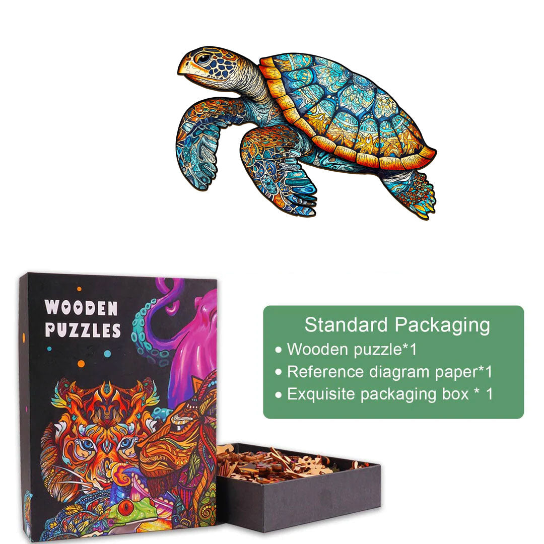 Mysterious Sea Turtle Wooden Jigsaw Puzzle