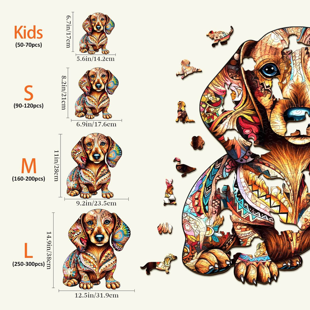 Dachshund-3 Wooden Jigsaw Puzzle