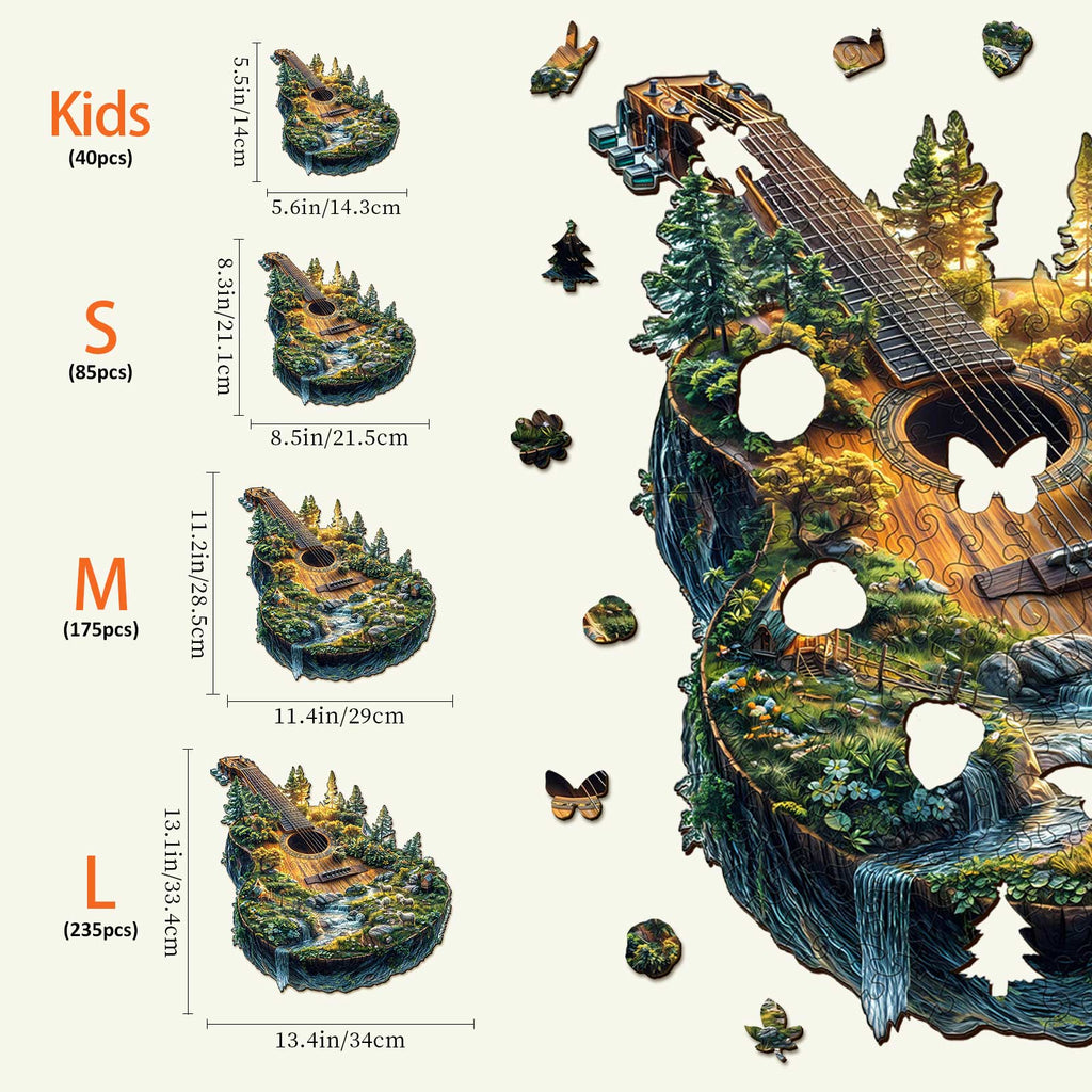 Forest guitar Wooden Jigsaw Puzzle