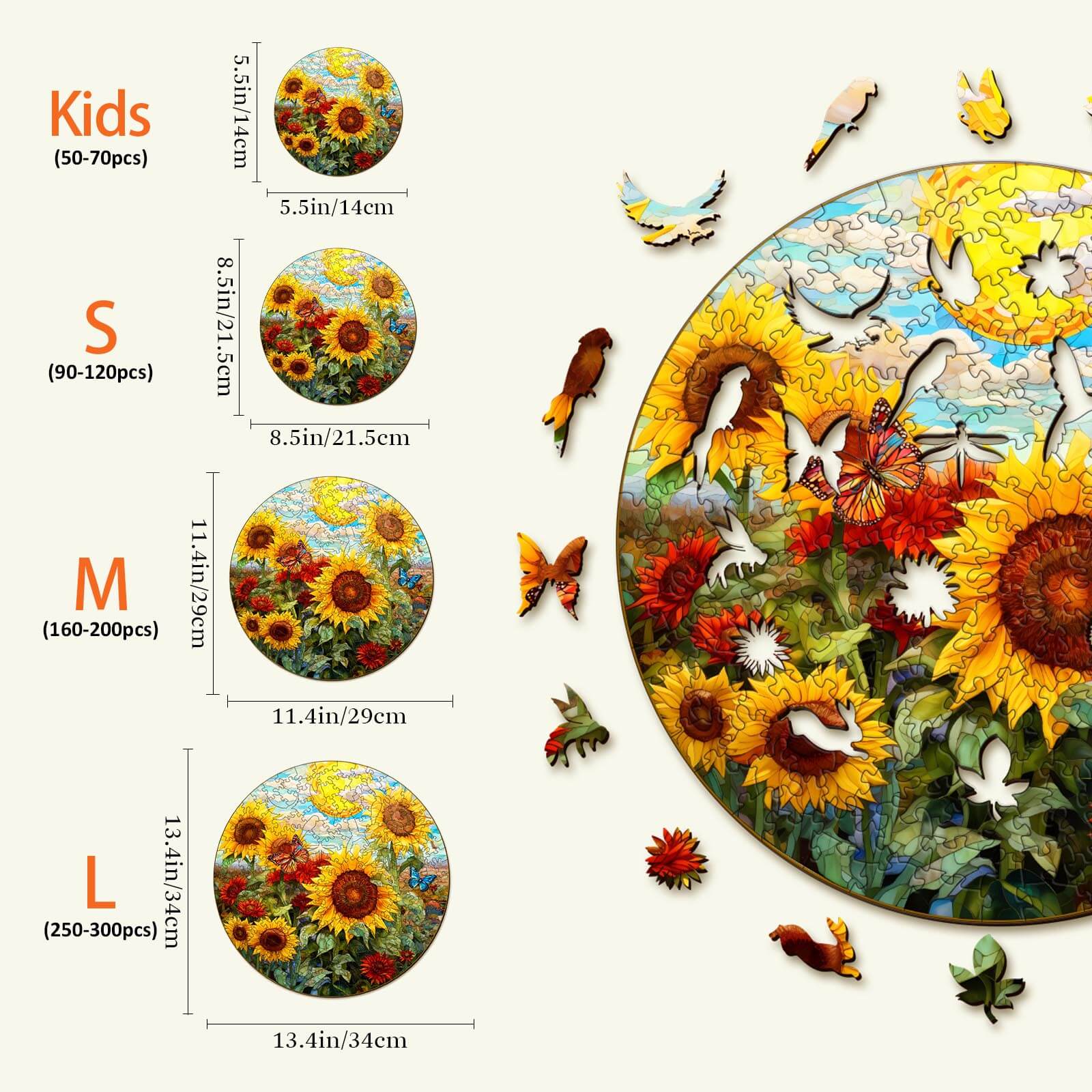 Sunflower Sonata Wooden Jigsaw Puzzle