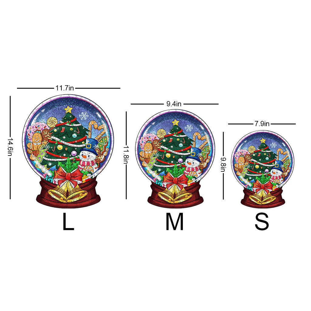 Christmas Crystal Ball Wooden Jigsaw Puzzle